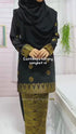 Riza Kurung Moden | Emerald Green Gold